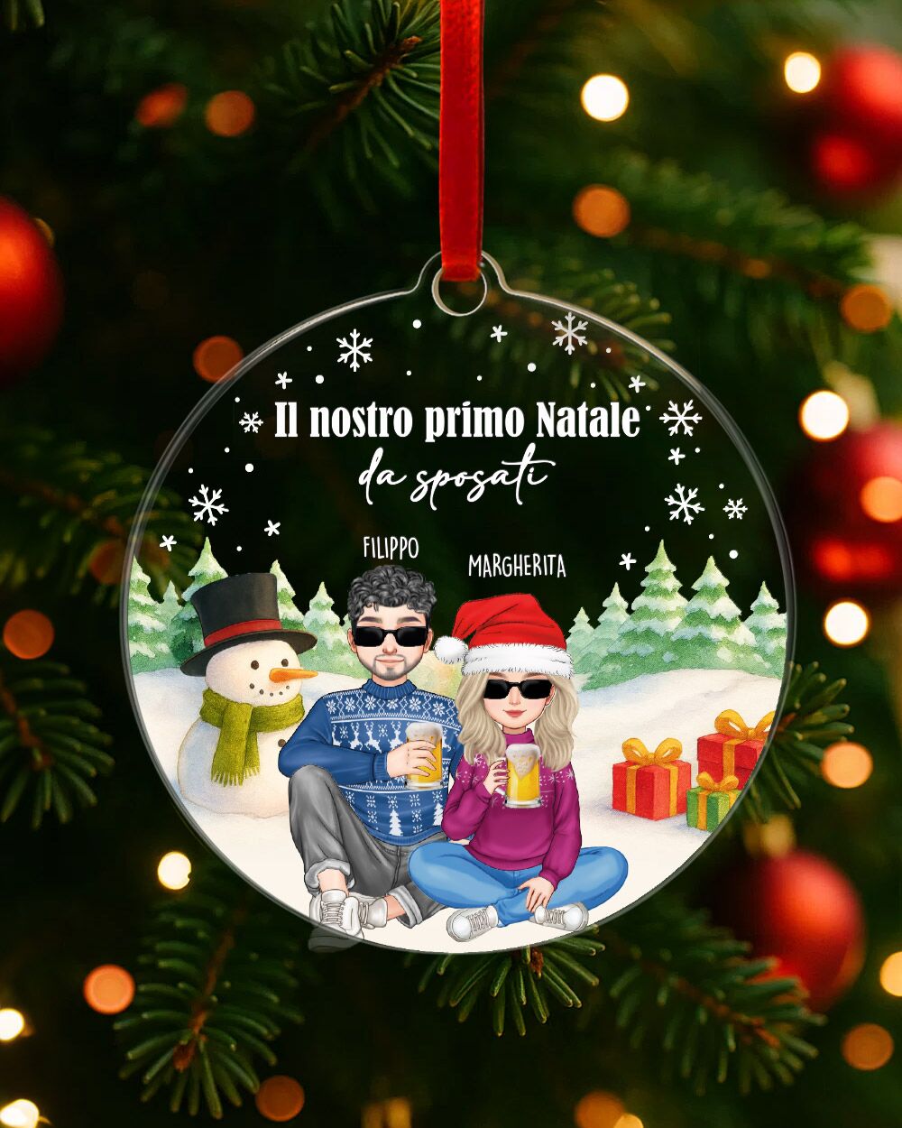 Decorazione Albero Natale Regalo Personalizzato Amore Ritratto04