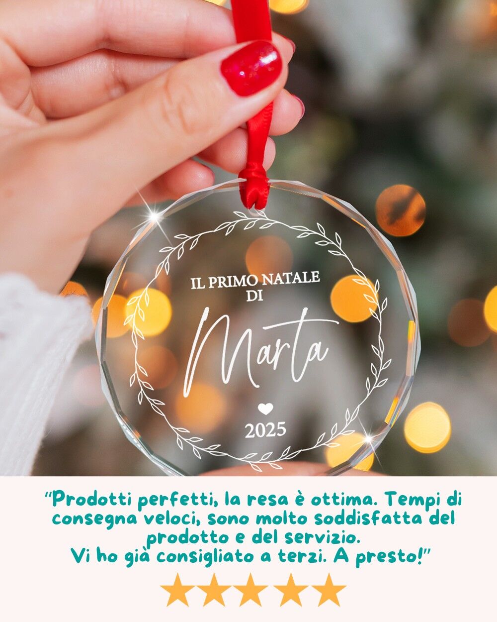Pallina Di Natale Decorazione Albero Di Cristallo Primo Natale