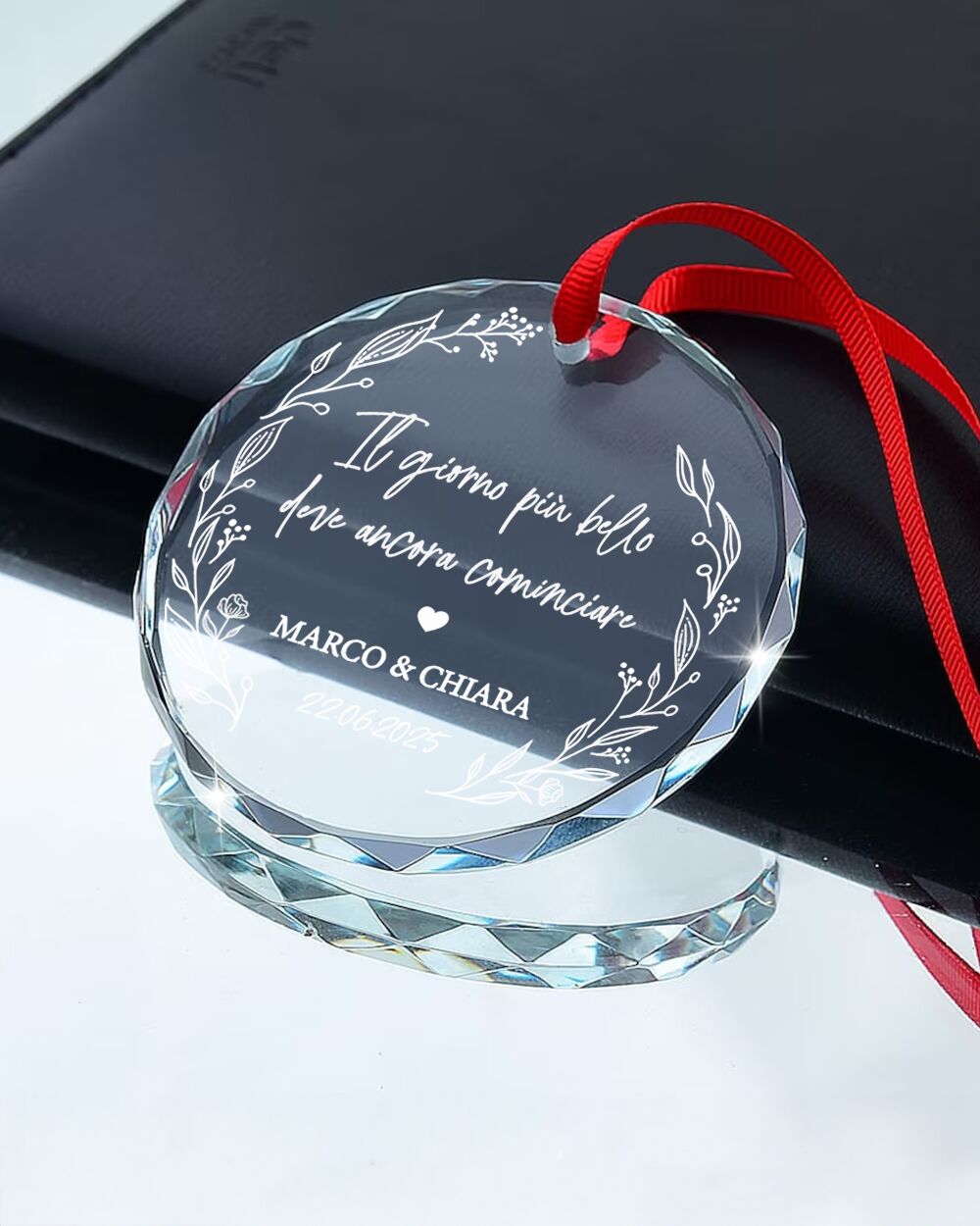 Pallina Natale Vetro Personalizzata Amore Giorno Piu Bello