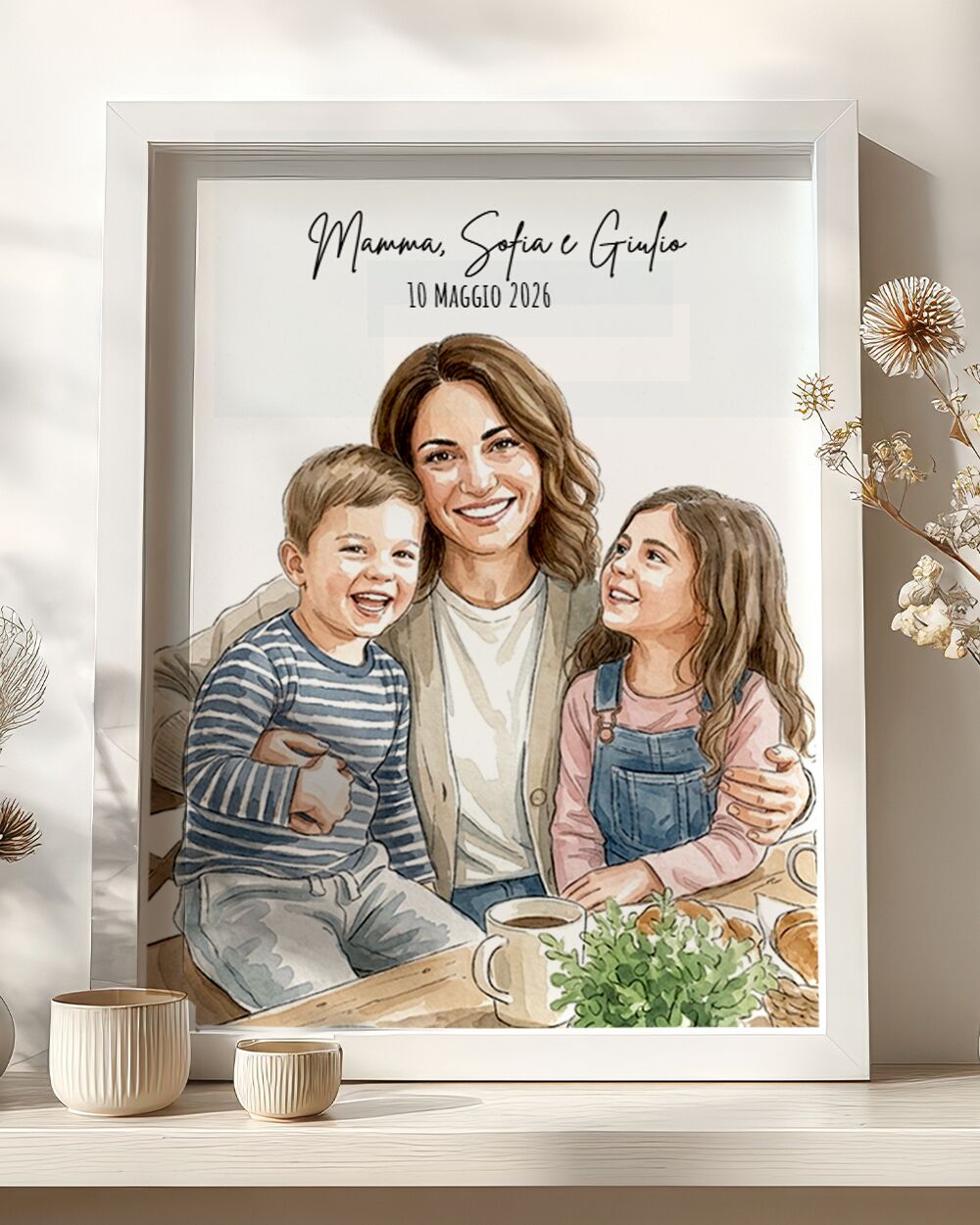 RITRATTO-acquerello-da-foto-personalizzato-mamma-scritta