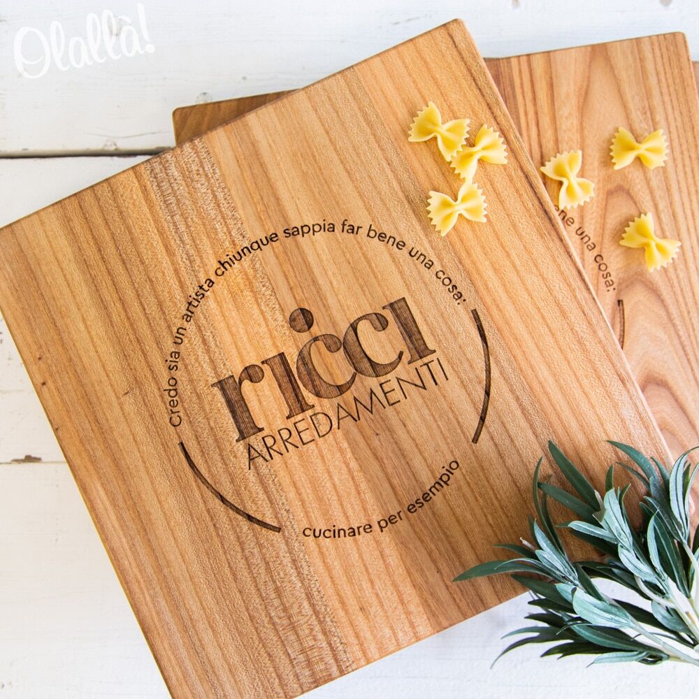 Tagliere Quadrato Personalizzato con Logo  - Idea Regalo Aziendale