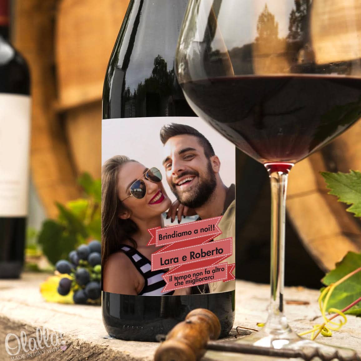 Bottiglia Vino Personalizzata Foto Dedica San Valentino Anniversario2