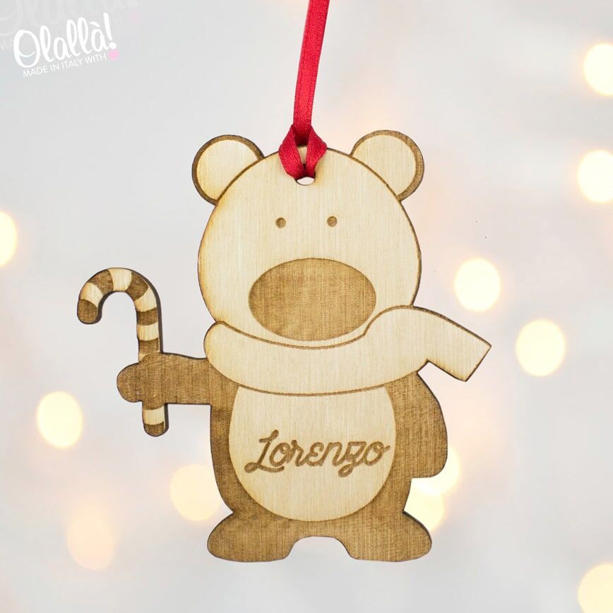 Decorazione Natalizia Personalizzata Orsetto Regalo Amica