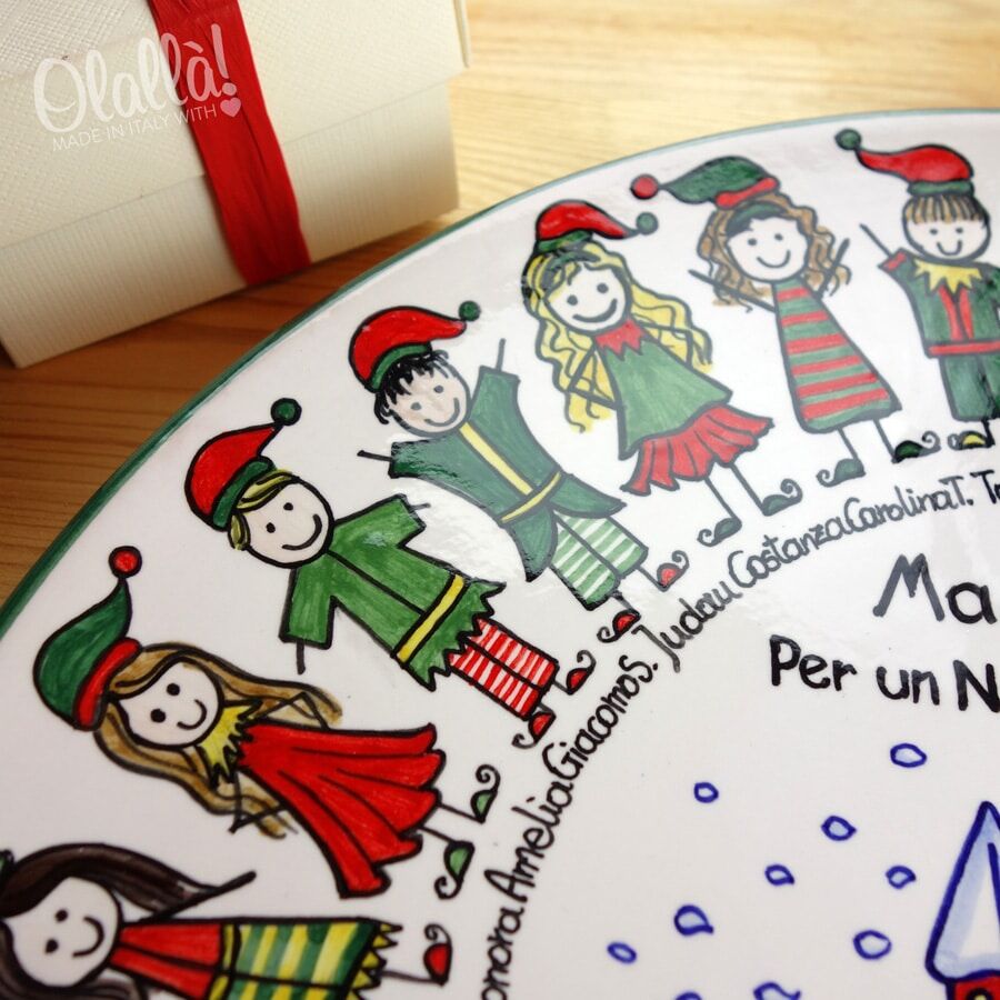 Piatto Ceramica Personalizzato Natale Maestra322