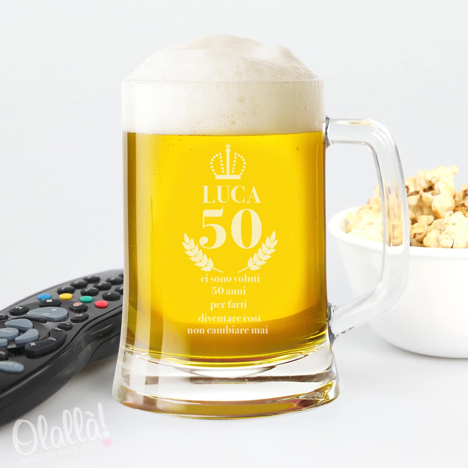 Boccale Birra Personalizzato Idea Regalo Uomo 50 Anni