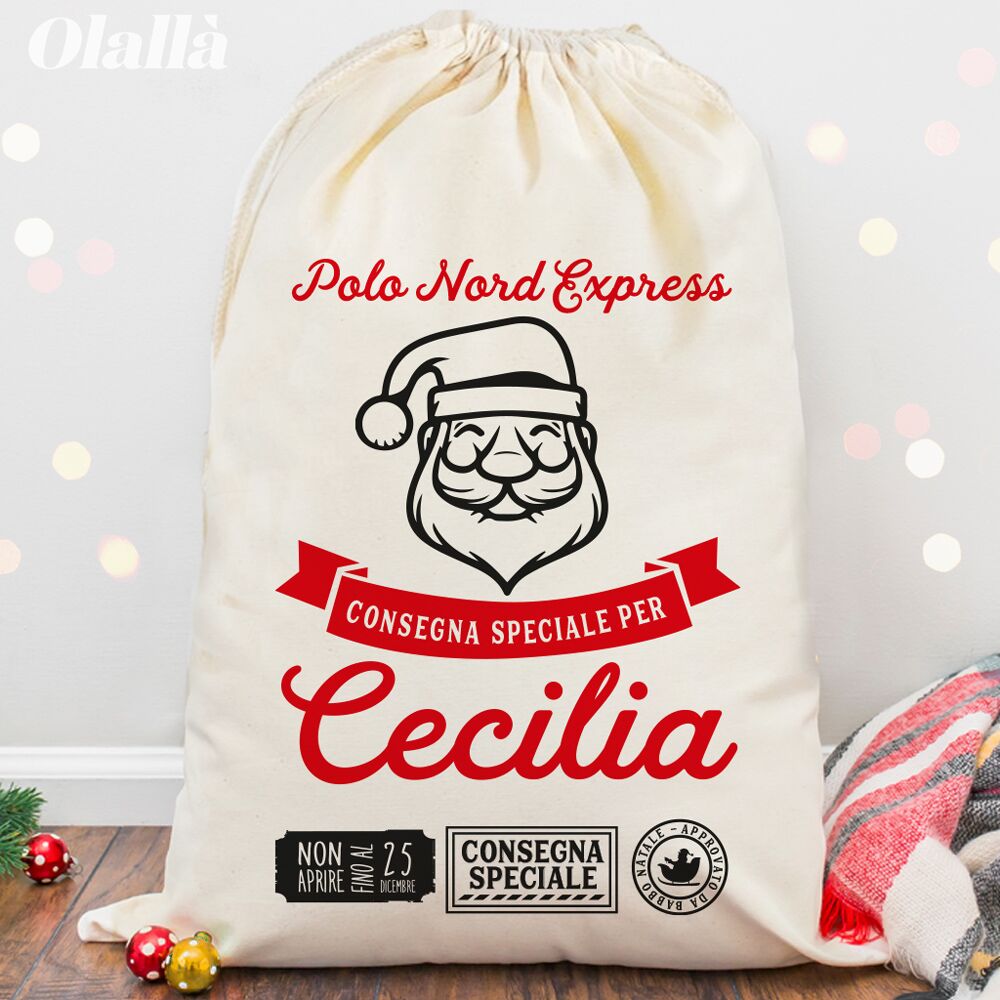 SACCA Babbo Natale CONSEGNA SPECIALE BABBO