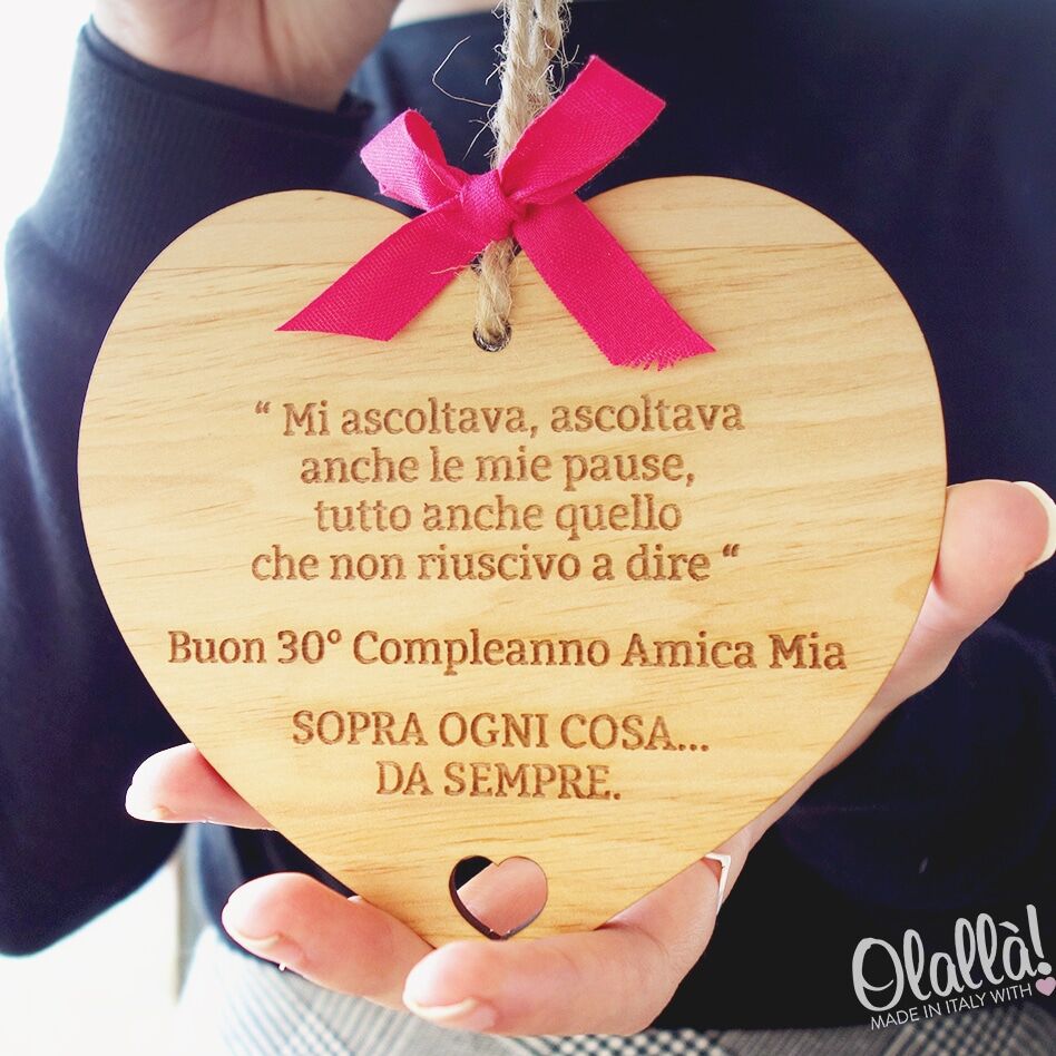 Targhetta Cuore Amicizia Legno Regalo 2