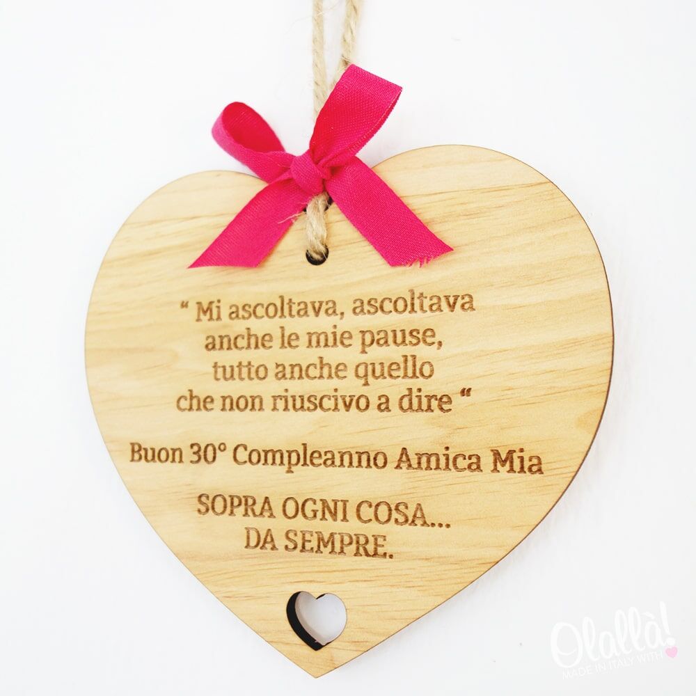 Targhetta Cuore Amicizia Legno Regalo 3