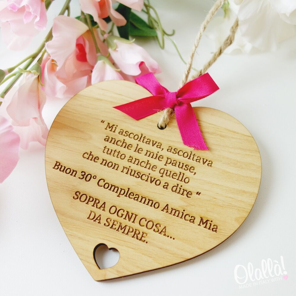 Targhetta Cuore Amicizia Legno Regalo 5