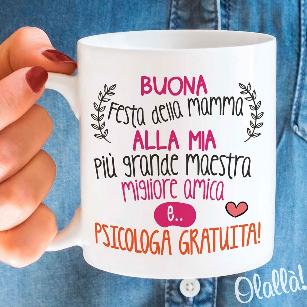 Tazza Festa Mamma Regalo Personalizzata Psicologa Fronte