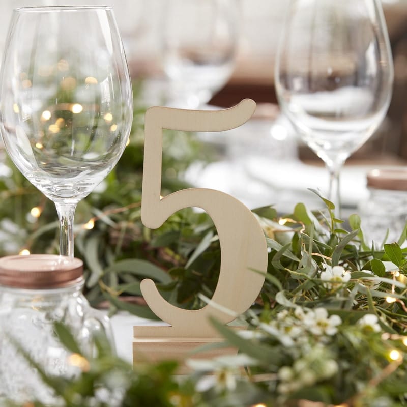 Segnatavolo Numeri Matrimonio Legno
