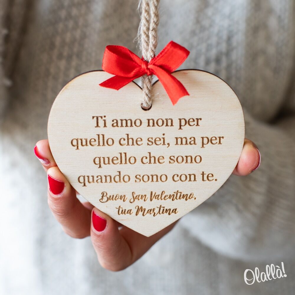 Targhetta Cuore Legno San Valentino 1