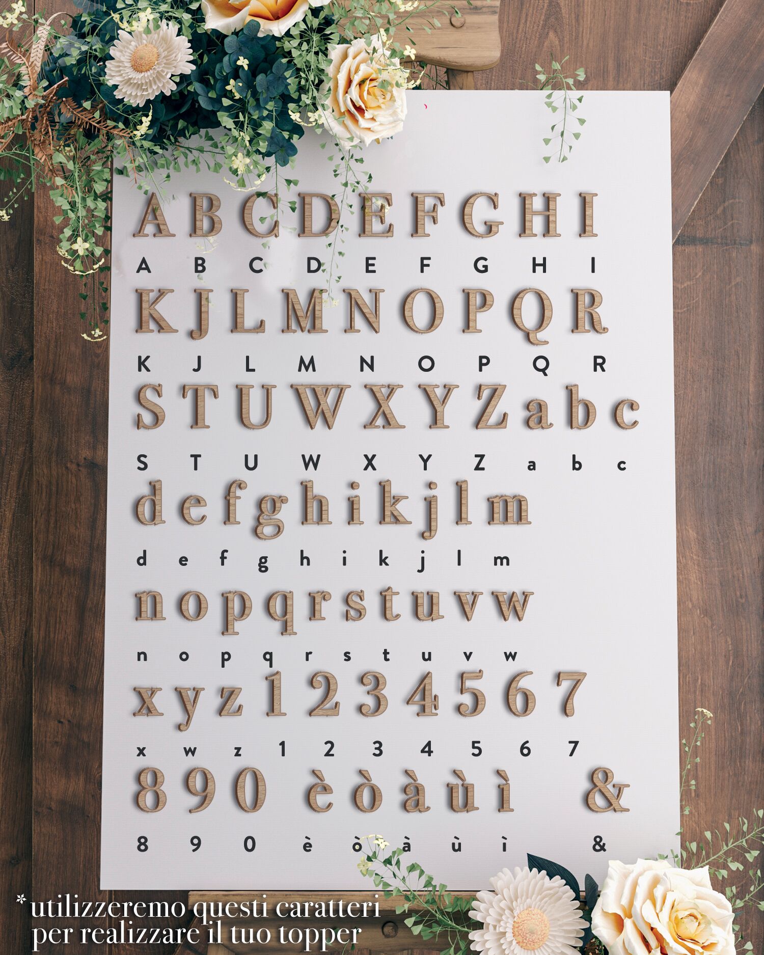 Caratteri Cake Toppers Legenda Bodoni