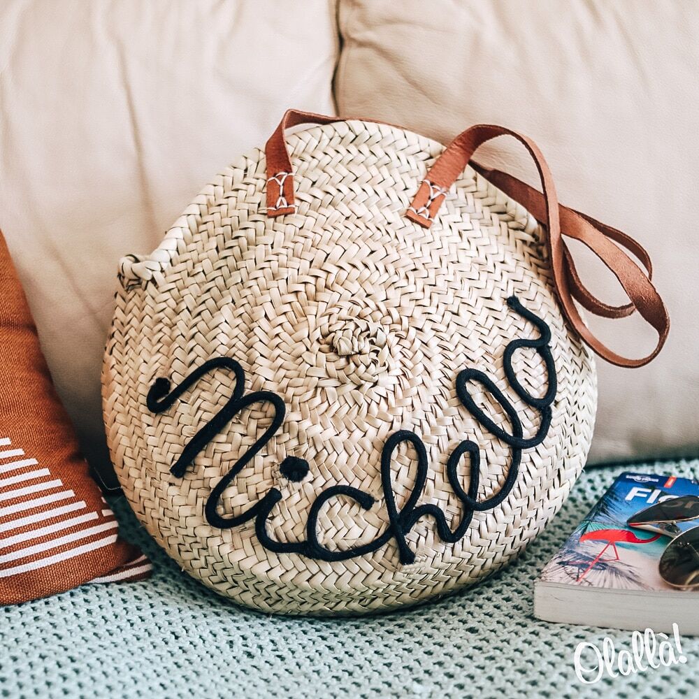 Borsa Paglia Nome Idea Regalo Personalizzata 44