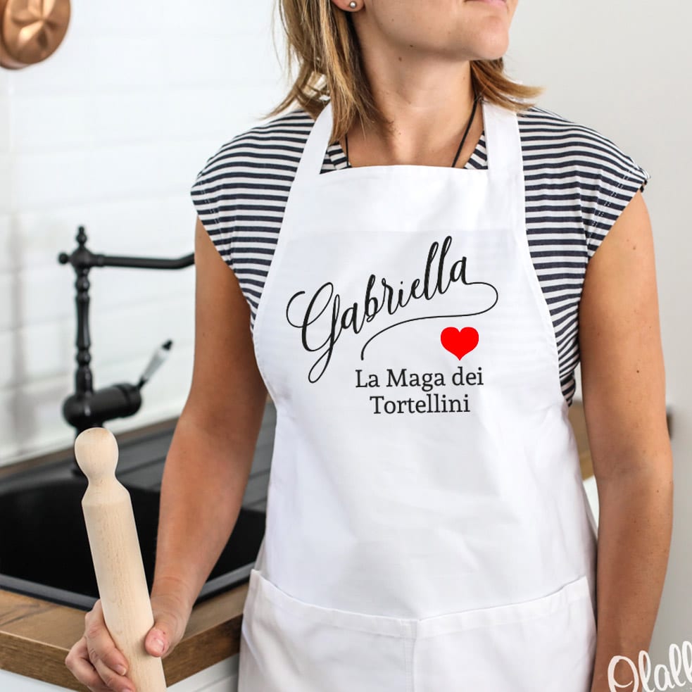 Grembiuel Maga Dei Tortellini Personalizzato