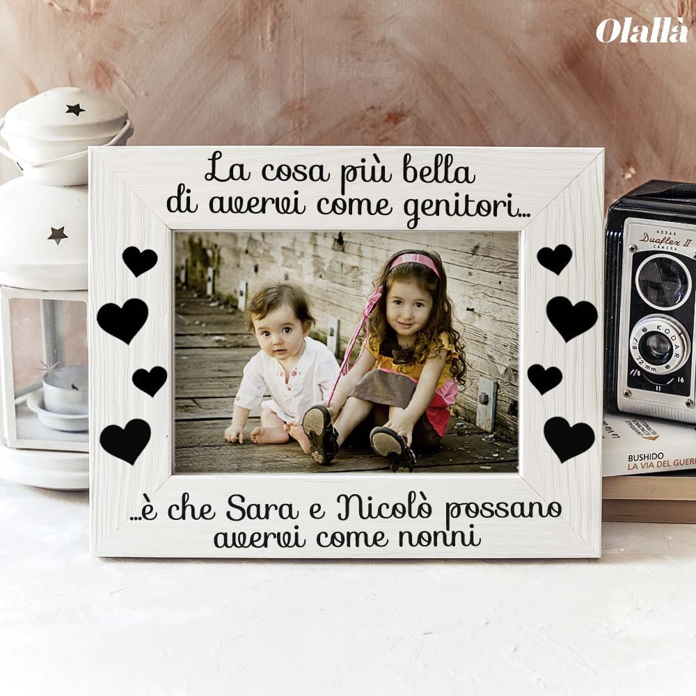 Cornice Legno Personalizzata Nonni Genitori24