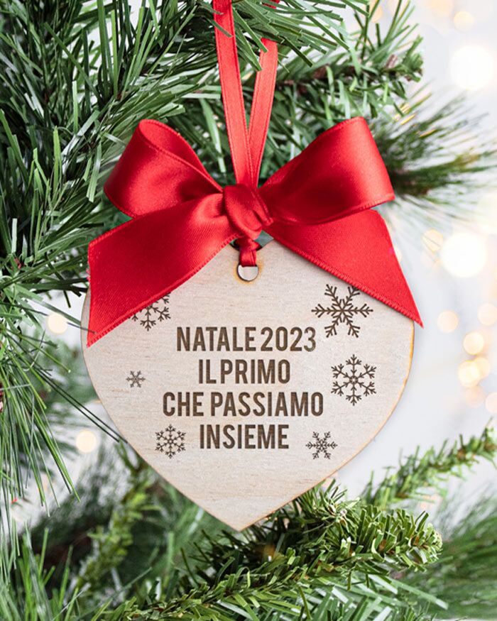 Pallina Natale Cuore Personalizzata Coppia