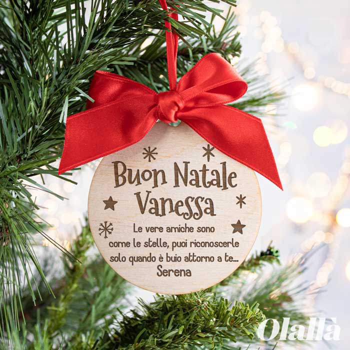 Decorazione Pallina Albero Addobbo Amica Amicizia Frase