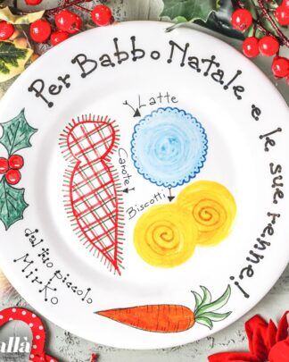 Piatto Natalizio Decoro Babbo Natale Renne4