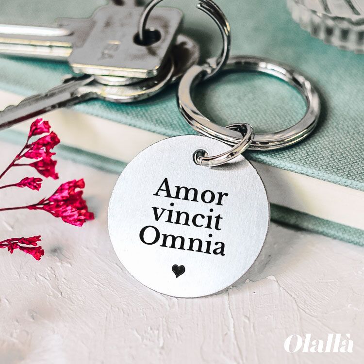 Portachiavi Acciaio Tondo Frase Amoree32
