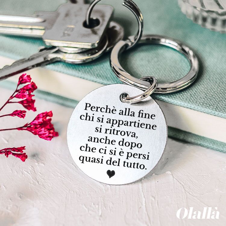 Portachiavi Acciaio Tondo Frase Amoree832