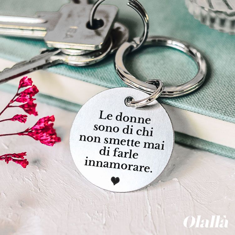 Portachiavi Acciaio Tondo Frase Amoree8332