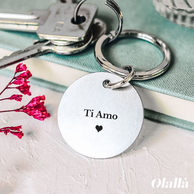 Portachiavi Acciaio Tondo Frase Amoreer232