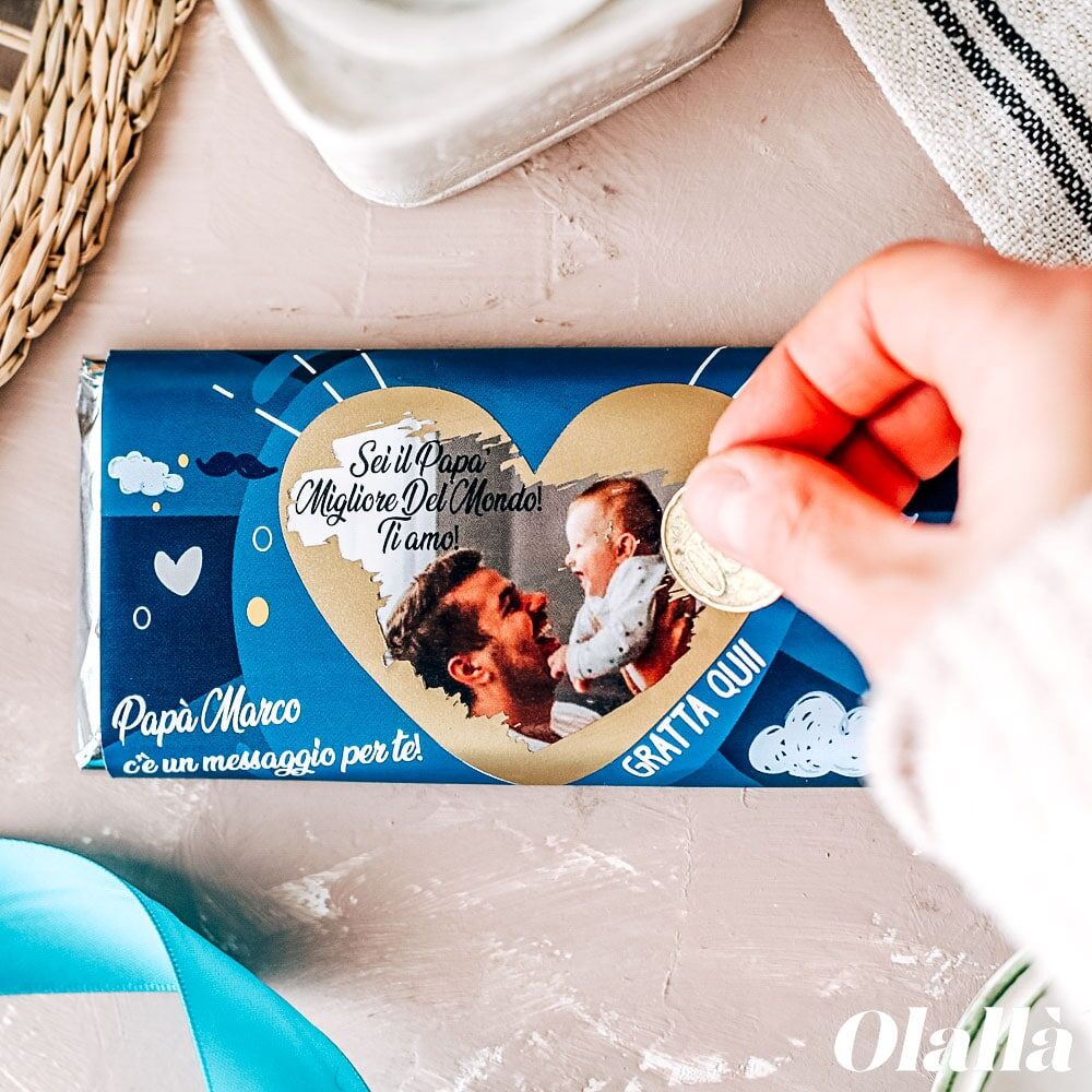 Cioccolata Papa Idea Regalo Personalizzata Gratta Vinci