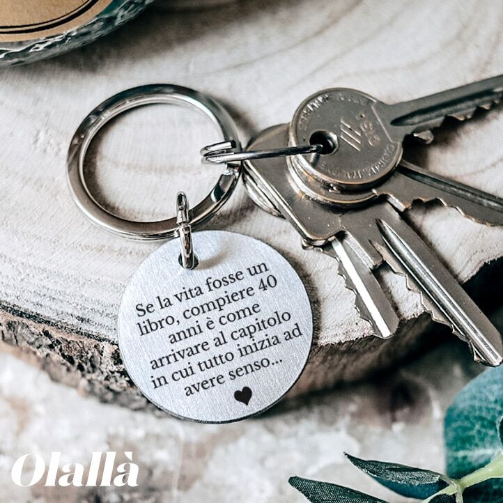 Portachiavi Acciaio Tondo Idea Regalo Personalizzata541