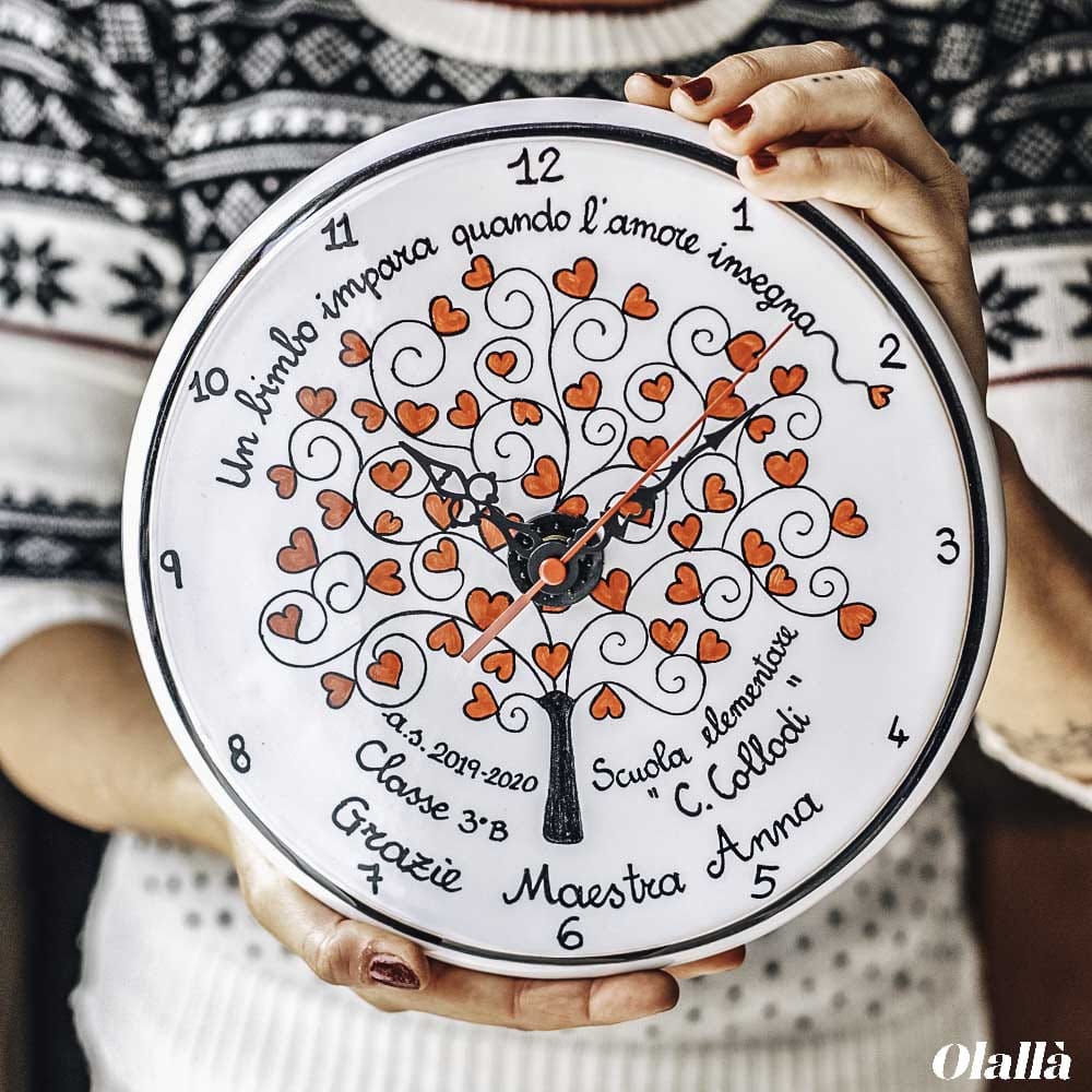 Orologio Ceramica Idea Regalo Personalizzata Maestra55