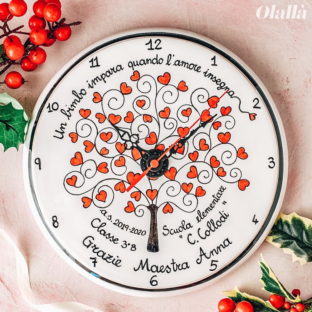 Orologio Ceramica Ritratto Bambini Regalo Maestra31