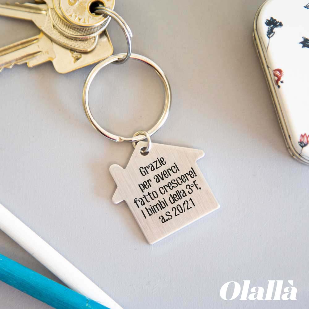 Portachiavi Acciaio Maestra Regalo Personalizzata 9