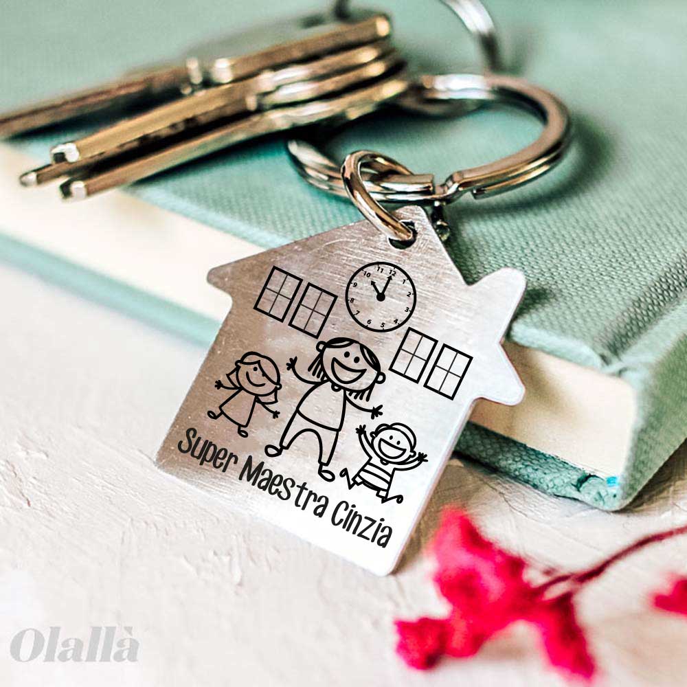 Portachiavi Metallo Casa Idea Regalo Personalizzata Acciaio4