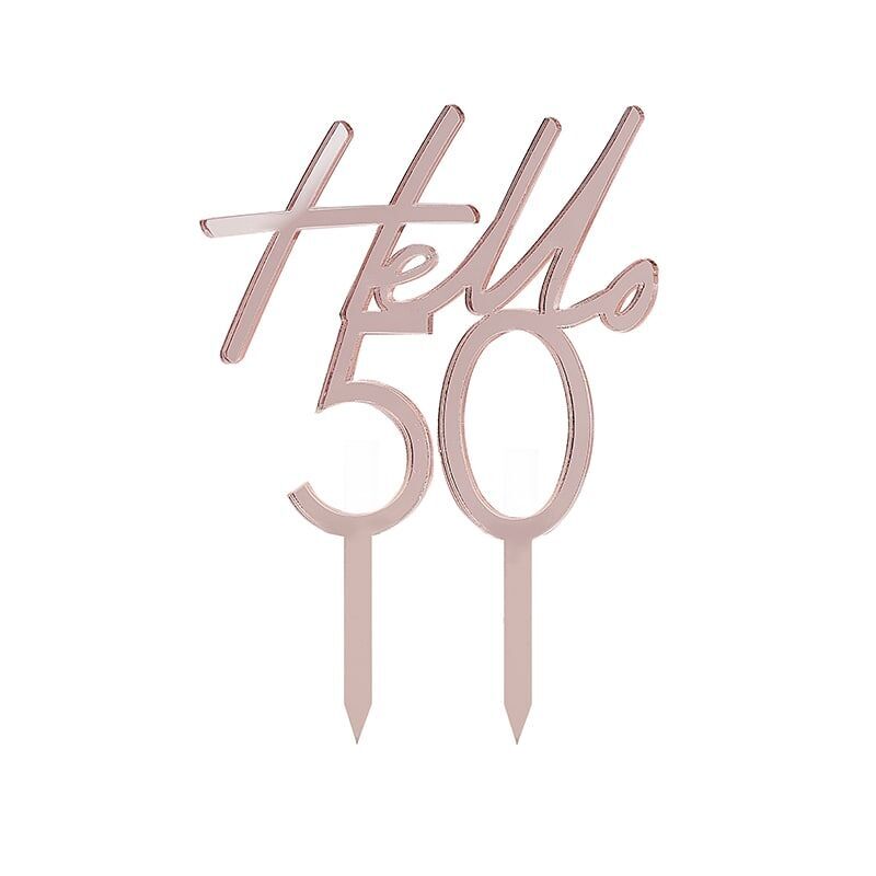 Cake Topper Hello 50 Decorazione Compleanno 1