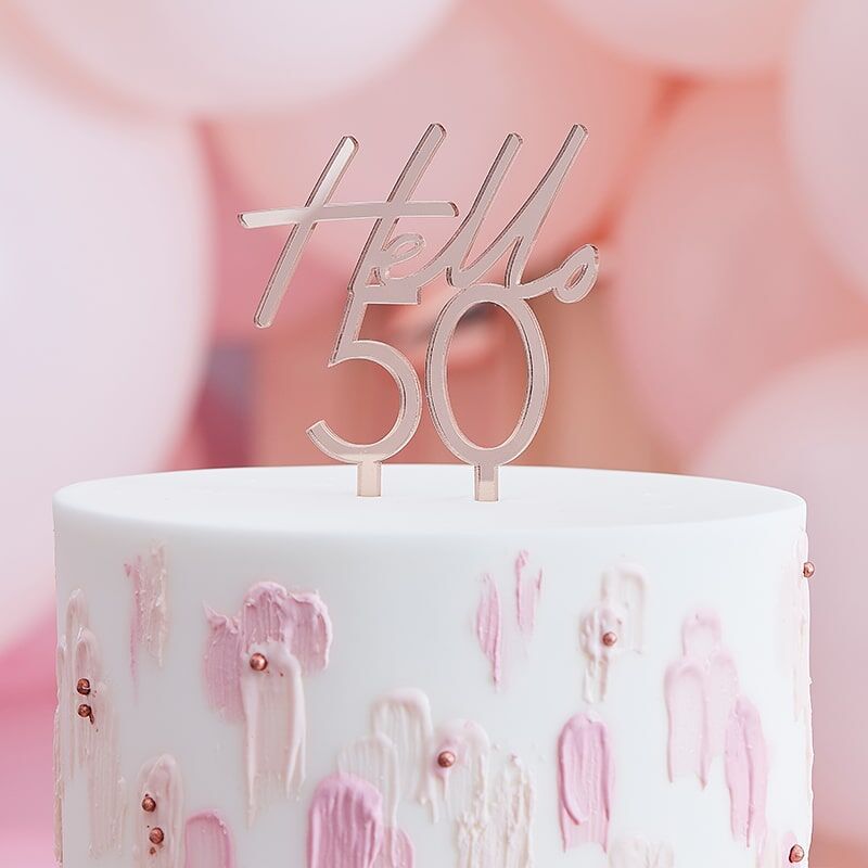 Cake Topper Hello 50 Decorazione Compleanno 2