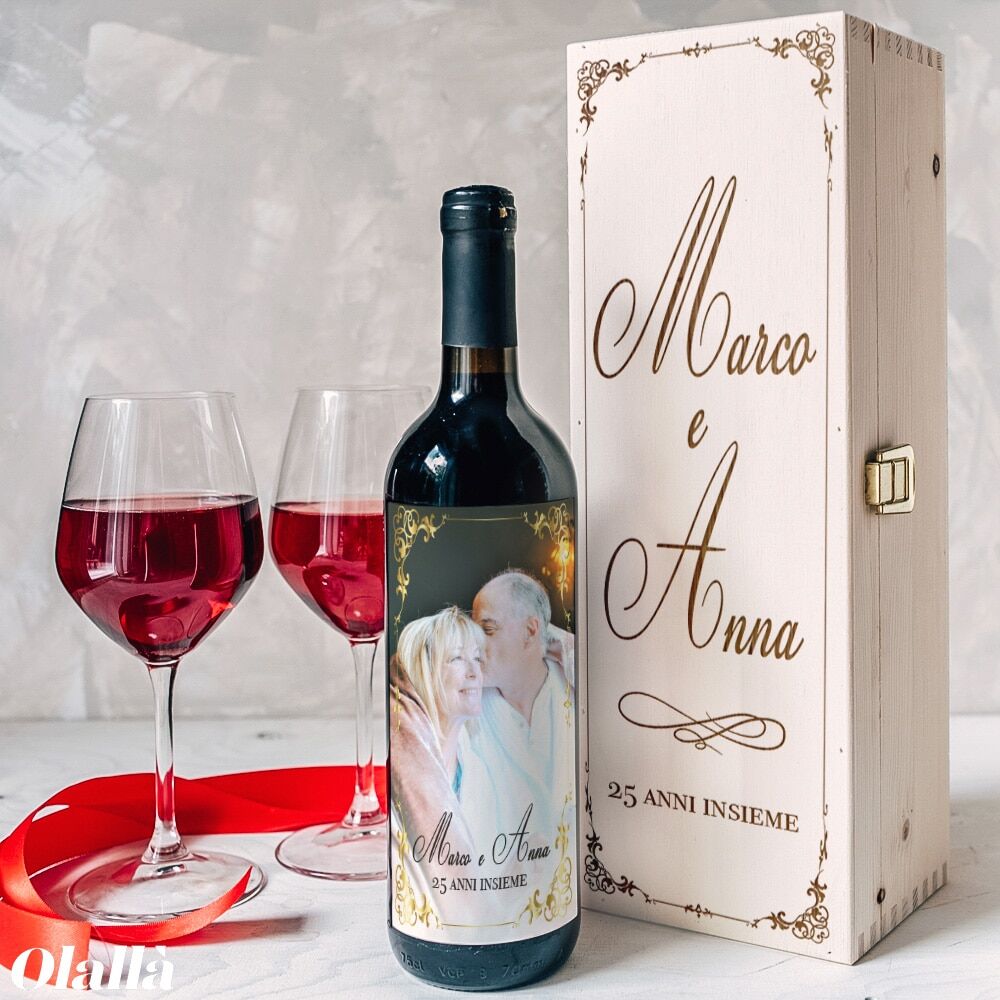 Cassettina Vino Personalizzata Anniversario Bn3 1