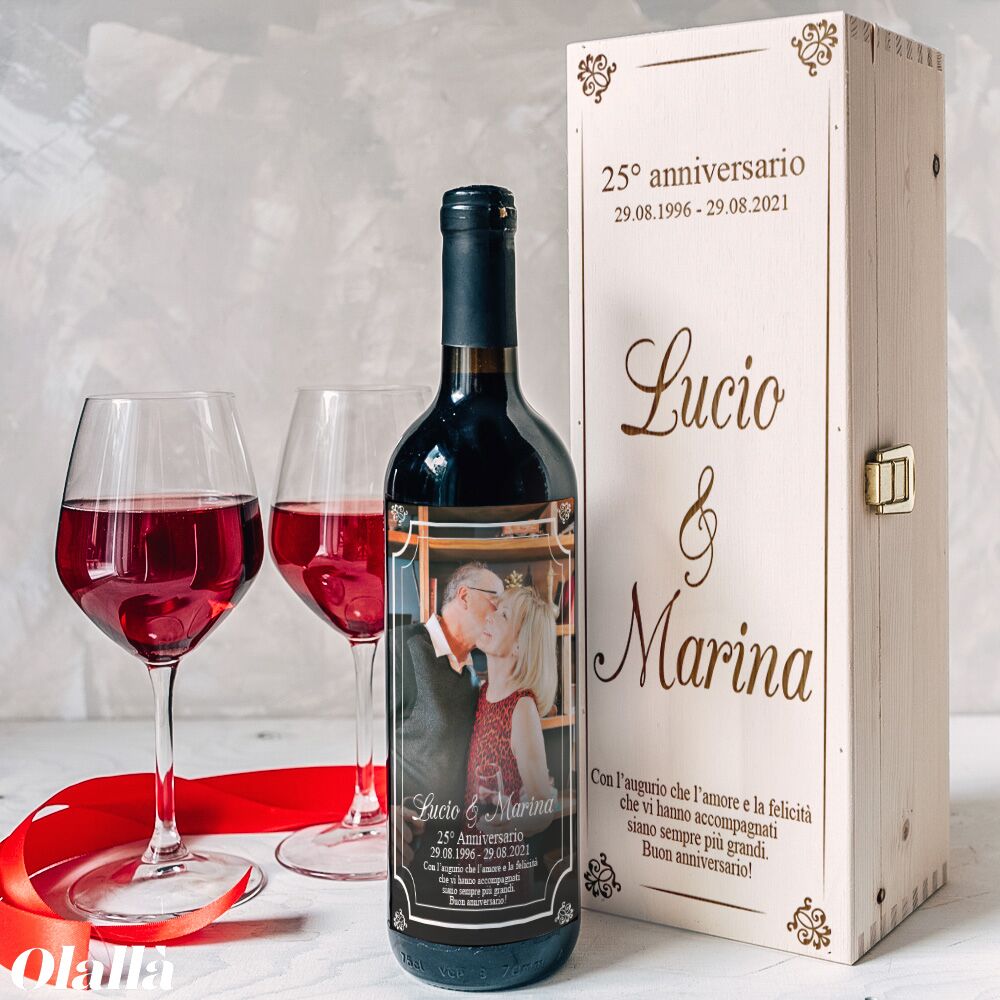 Cassettina Vino Personalizzata Anniversario Foto 502 1