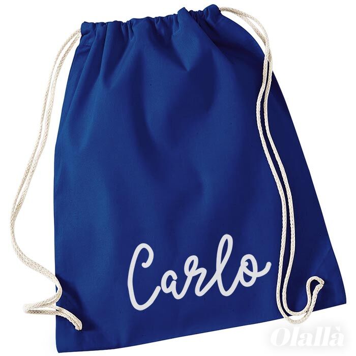 Zainetto Sacca Personalizzato Nome Blu03