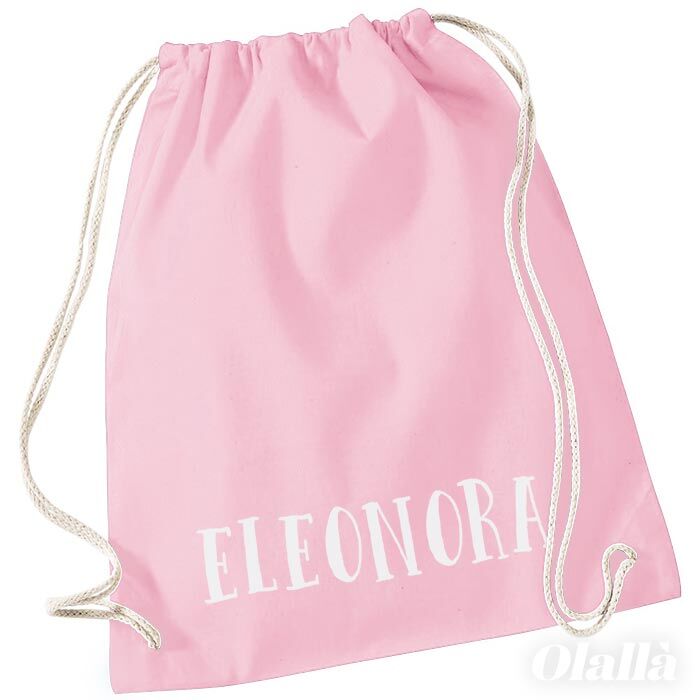 Zainetto Sacca Personalizzato Nome Rosa04