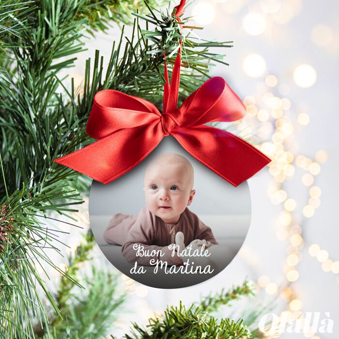 Pallina Natale Foto Regalo Personalizzato Bambina