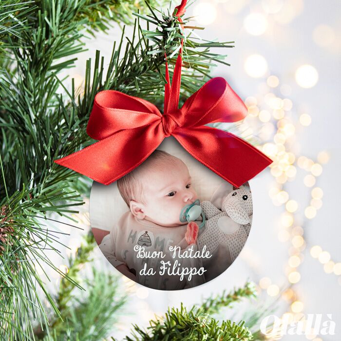Pallina Natale Foto Regalo Personalizzato Bambino