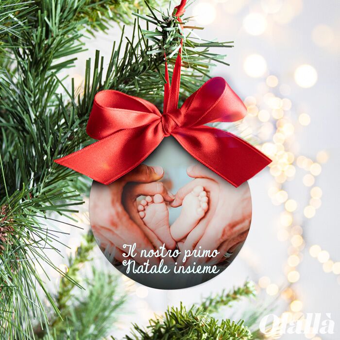Pallina Natale Foto Regalo Personalizzato Famigliai