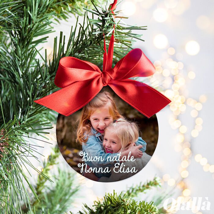 Pallina Natale Foto Regalo Personalizzato Nonna