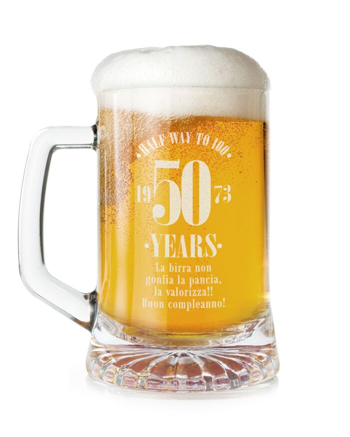 Boccale Birra Regalo Complanno 50 Anni Dedica