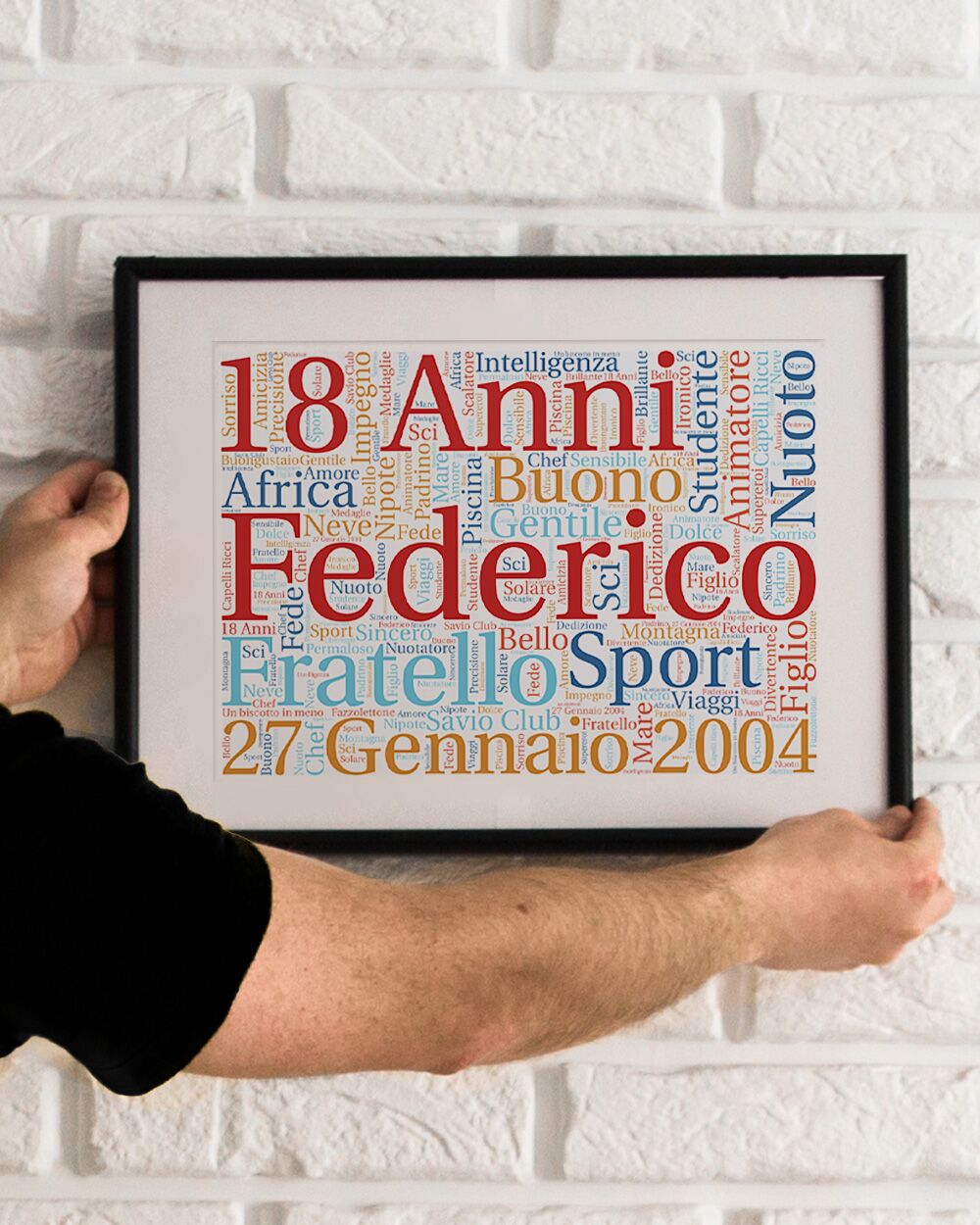 Nuvola Parole Nome Compleanno Regalo Biglietto Quadro