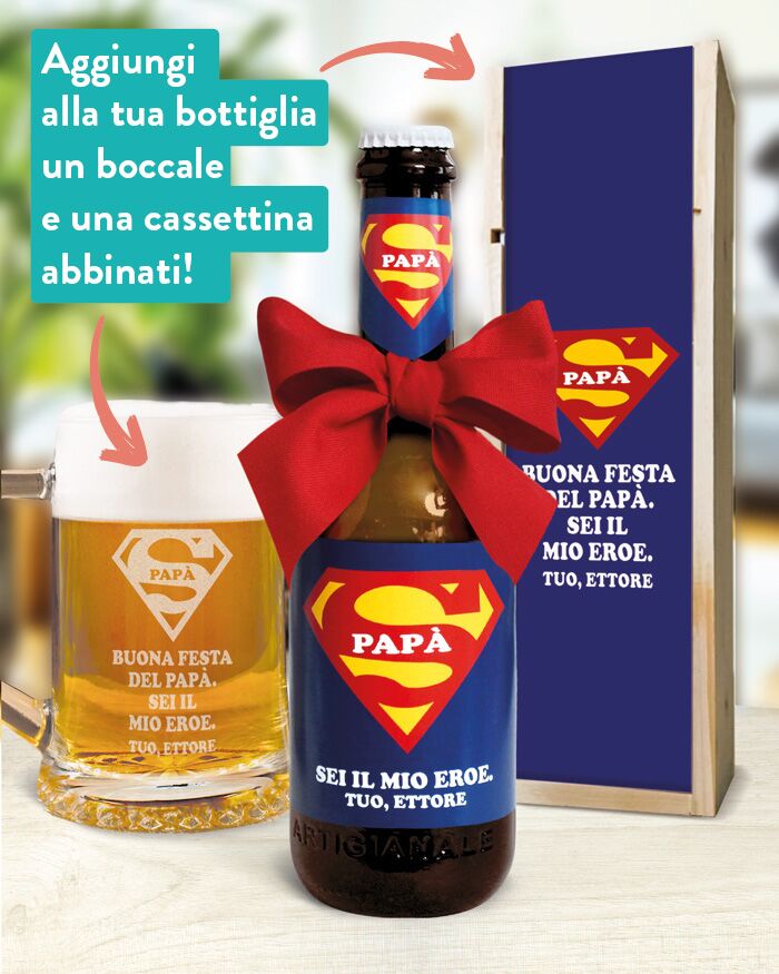 Birra Papa Regalo Superman Festa Personalizzata Info