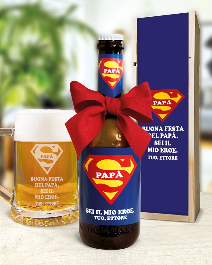 Birra Papa Regalo Superman Festa Personalizzata2