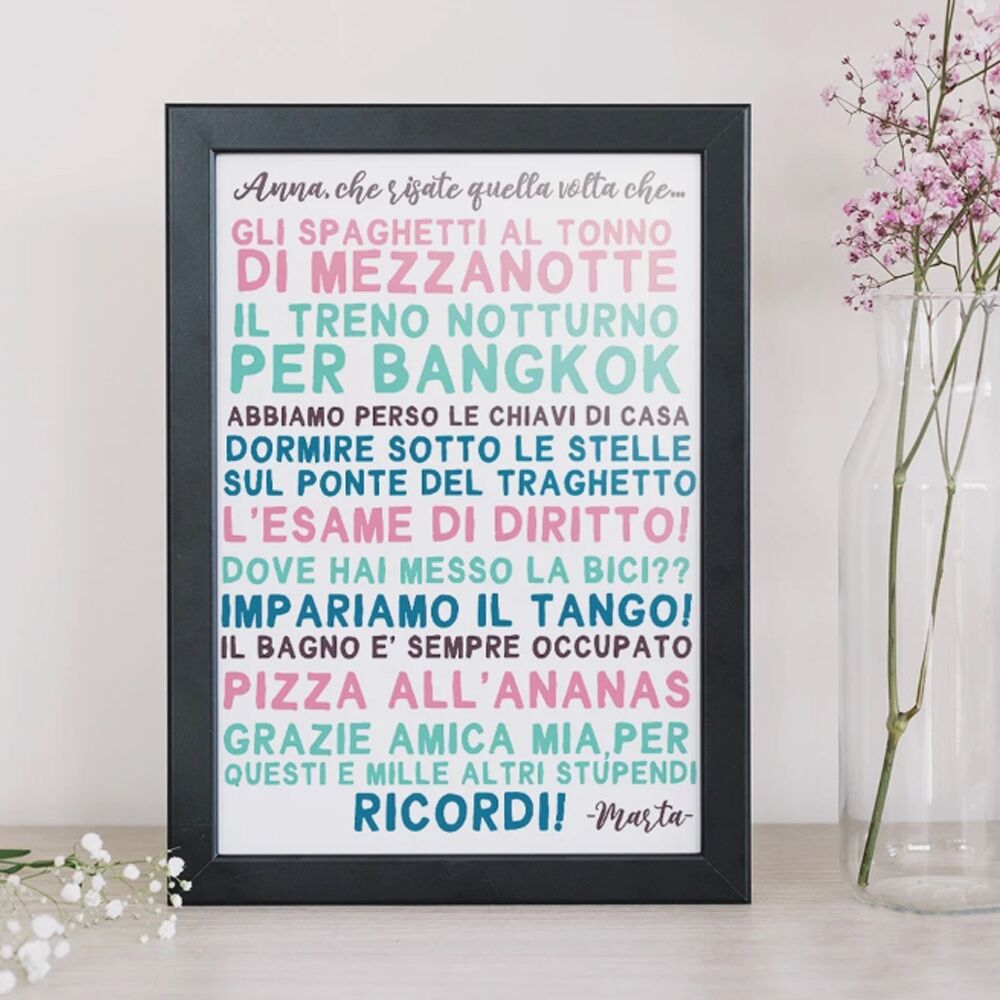 Illustrazione Personalizzata Idea Regalo Amica