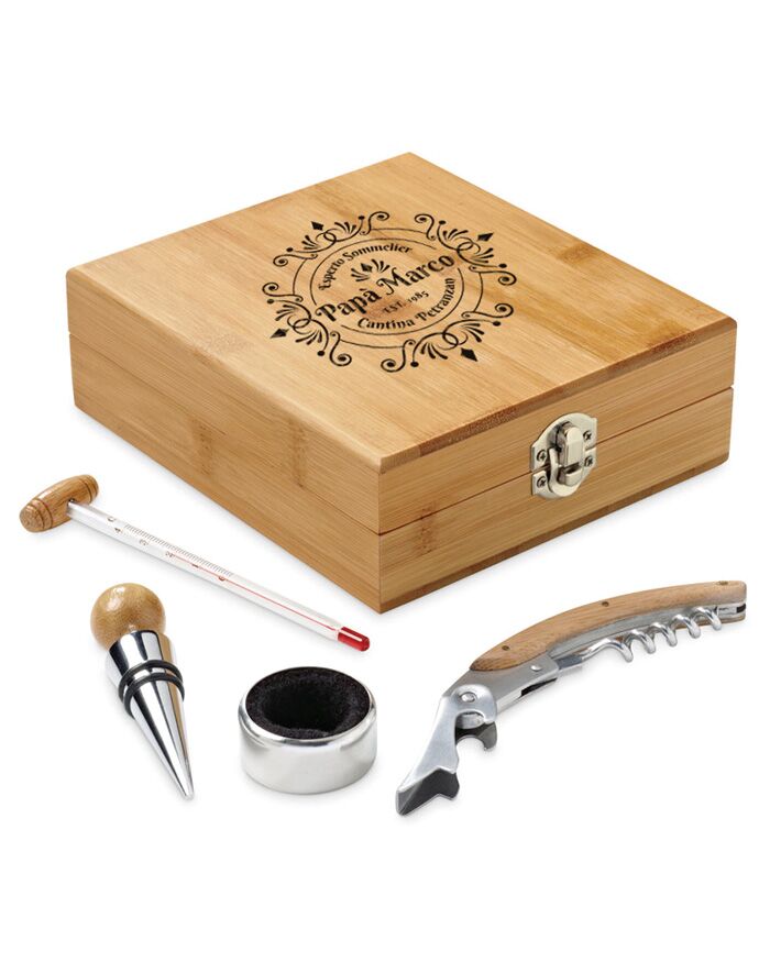 Kit Sommelier Cassettina Regalo Papa Festa Vintage2