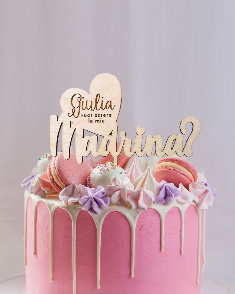 Cake Topper Vuoi Essere Mia Madrina